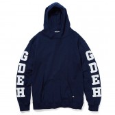 GOODENOUGH-FELT LOGO VENTED HOODIE - Navy