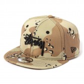 STUSSY-Kids Camo Stock New Era Ball Cap - Desert