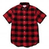 HABANOS-BUFFALLO CHECK CAMO S:SL B.D SHIRTS - Red
