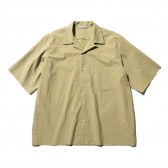 AURALEE-SELVEDGE WEATHER CLOTH OPEN COLLARED HALF SLEEVED SHIRTS - Khaki