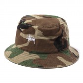 STUSSY-Kids Classic Logo Bucket Hat - Camo