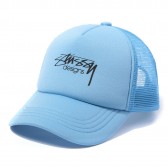 STUSSY-Kids Smooth Stock Trucker Cap - Blue