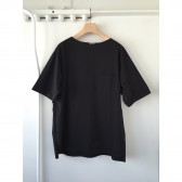 COMOLI-ボートネック 半袖シャツ - Black