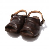 LEATHER & SILVER MOTO-Back Strap Sandals #1638 - Brown