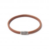 LEATHER & SILVER MOTO-レザーブレス LBC-08 - Brown