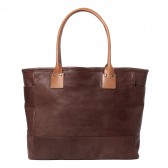 LEATHER & SILVER MOTO-GOAT LEATHER TOTE BAG19 - Brown