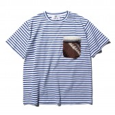 HABANOS-BOA-POCKET BORDER S:SL Tee - Blue