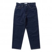 Living Concept-5POCKET TAPERED DENIM PANTS : BLACK BIO WASH - Black