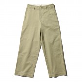 AURALEE-WASHED FINX CHINO WIDE PANTS - Light Khaki