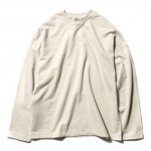 AURALEE-SUPER HIGH GAUGE SWEAT BIG L:S TEE - Ivory Beige