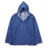 BEDWIN-L:S BAJA PULLOVER HODDED SHIRT 「GUS」 - Indigo