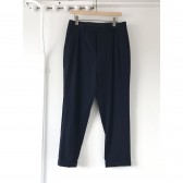 COMOLI-ウールナイロン 2タックパンツ - Navy