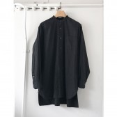 COMOLI-コットンネル バンドカラーシャツ - Charcoal
