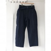 COMOLI-デニム ベルテッドパンツ - Navy