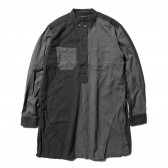 ENGINEERED GARMENTS-Banded Collar Long Shirt - Big HB St. - Grey