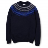 BEDWIN-C-NECK NORDIC SWEATER 「DANNY」 - Navy