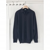 COMOLI-21G ウール衿つきカーディガン - Navy