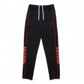 ELVIRA-BREAK JERSEY PANTS - Black × Red