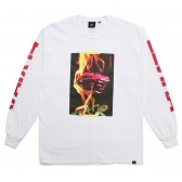 ELVIRA-BURNING ROSE L:S T-SHIRT - White