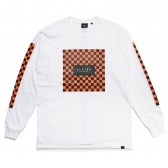 ELVIRA-CHECKER SQUARE L:S T-SHIRT - White