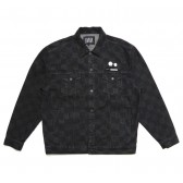 ELVIRA-CHECKER TRUCKER JACKET - Black