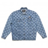 ELVIRA-CHECKER TRUCKER JACKET - Indigo
