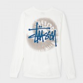 STUSSY-Basic Swirl Pig Dyed LSL Tee - Natural