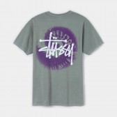 STUSSY-Basic Swirl Pig Dyed Tee - Grey