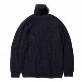 BATONER-片畦タートルネックプルオーバー - Navy