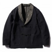COMOLI-ウールサテン スモーキング ジャケット - Navy