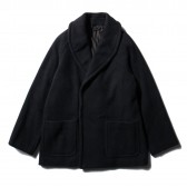 COMOLI-ヤクウール ショールカラーコート - Navy