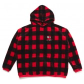 ELVIRA-CHECK BOA HOODY - Red