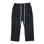 ELVIRA-PATCHWORK PANTS - Navy Check