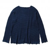 Porter Classic-FRENCH THERMAL CREWNECK - Blue