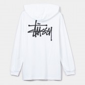 STUSSY-Basic Stussy LSL Hood Tee - White