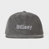 STUSSY-Pigment Dyed Cord Cap - Black
