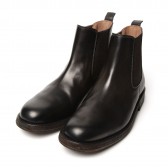 LEATHER &; SILVER MOTO-SIDE GORE BOOTS #1641 - Black