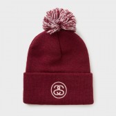 STUSSY-SS-Link Pom FA17 Cuff Beanie - Burgundy