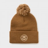STUSSY-SS-Link Pom FA17 Cuff Beanie - Chocolate