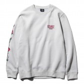 STUSSY-Skull & Roses Crew - Fog