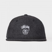 STUSSY-Stock Lock Wool Strapback Cap - Charcoal