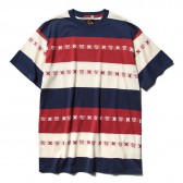 Needles - S:S Crew Neck Tee - Papillon Stripe Jacquard - Tricolor