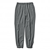 AURALEE-WOOL SILK TROPICAL EASY SLACKS - Olive Chambray