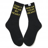 BEDWIN-JACQUARD 2PCS PACK SOCKS 「LARRY」 - Black × Yellow