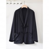 COMOLI-シルクネップ スモーキングジャケット - Black