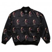 ELVIRA-BURNING ROSE SATIN JACKET - Black
