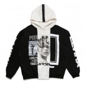 ELVIRA-MULTI REMAKE HOODY - A (Black × White × Black)