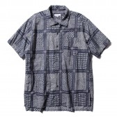 ENGINEERED GARMENTS-Camp Shirt - Afghan Print - Nvy:Wht