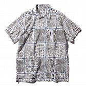 ENGINEERED GARMENTS-Camp Shirt - Afghan Print - Wht:Blk
