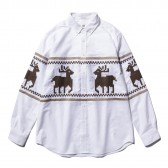 HABANOS-DEER PATERN B.D L:SL SHIRTS - White